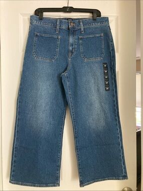 JCrew Factory petite wide leg cropped jeans